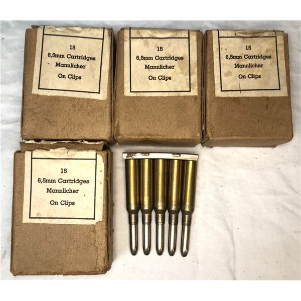 6.5MM Mannlicher - 60 Rounds - Belgian MILITARY