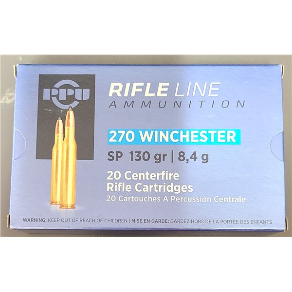 270 WIN SP - PPU 130 Gr - 20 Rds NIB