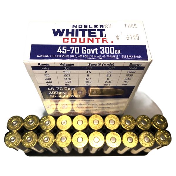 45-70 NOSLER - 300 Grain - 13 Rds 7 Brass