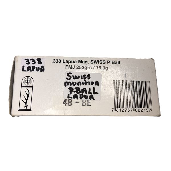 338 Lapua MAG - SWISS P Ball - 252 Gr 20 Rds NIB