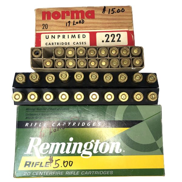 222 REM - 24 Rounds & 16 Brass