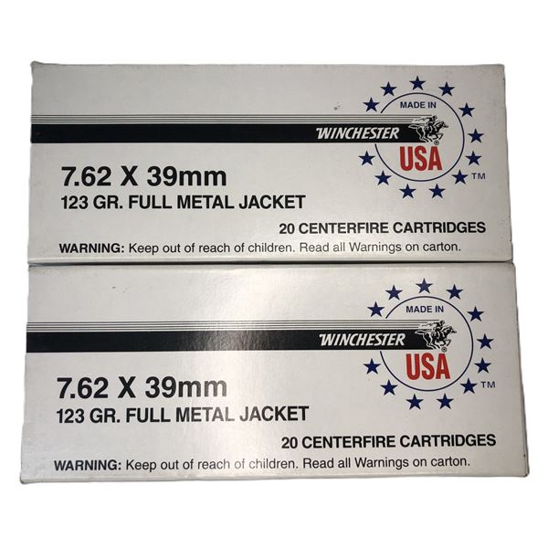 7.62 x 39 FMJ Winchester 123 GR - 40 Rds NIB