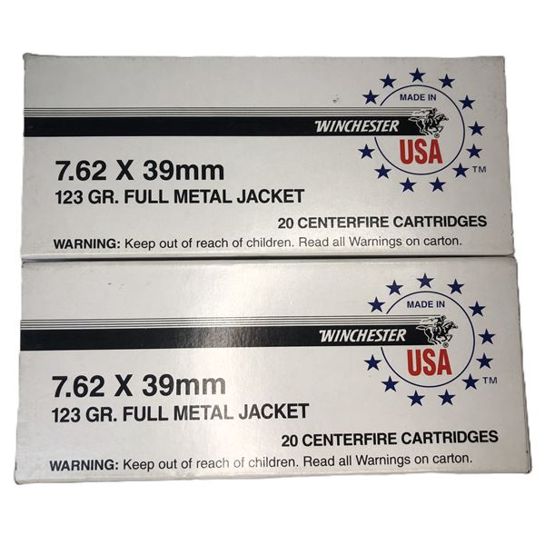 7.62 x 39 FMJ Winchester 123 GR - 40 Rds NIB