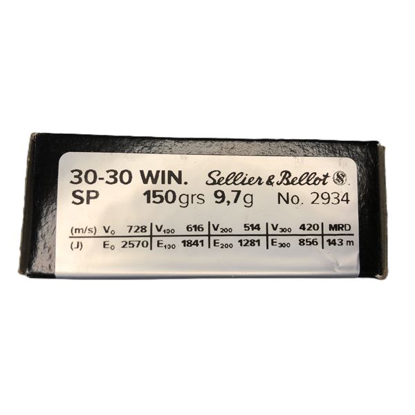 30-30 WIN Sellier Bellot - 20 Rds - 150 Gr NIB