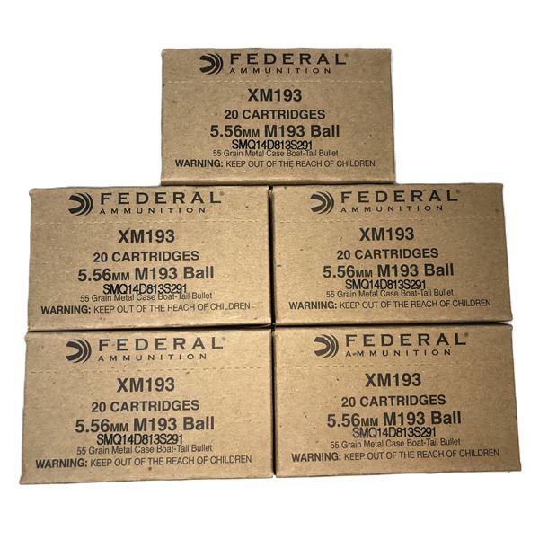 5.56 M193 Ball - Federal 100 Rounds NIB