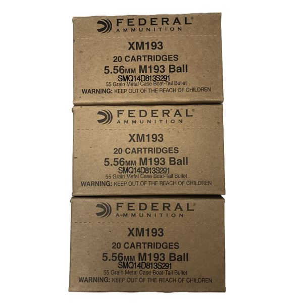 5.56 M193 Ball - Federal 60 Rounds NIB