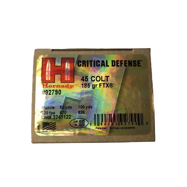 45 COLT FTX - Hornady 185 Gr - 20 Rds NIB