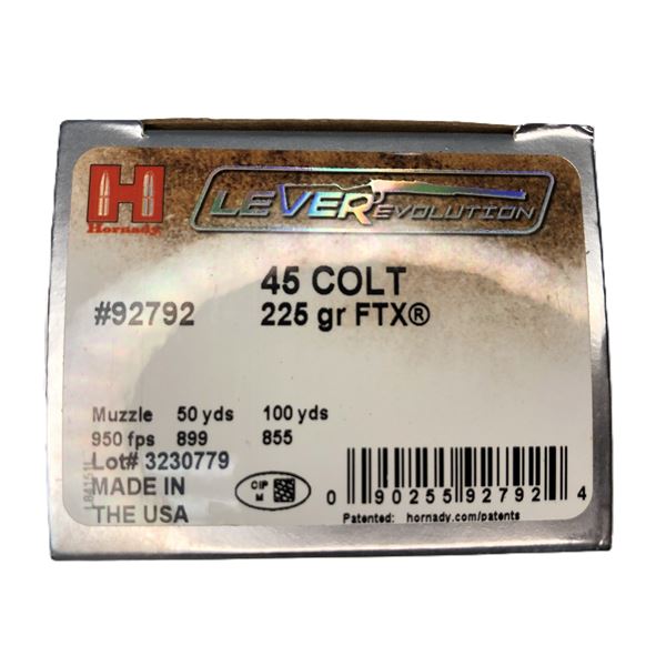 45 COLT FTX - Hornady 225 Gr - 20 Rds NIB
