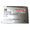 Image 1 : 38 Special HV Federal - 50 Rounds NIB