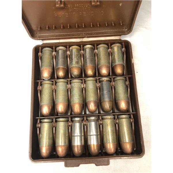 45 ACP Ammo Lot w/ Ammo Case - 18 Rounds