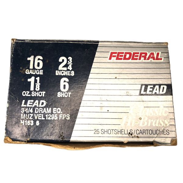 16 Gauge FEDERAL - 2 3/4 Inch - 25 Shells