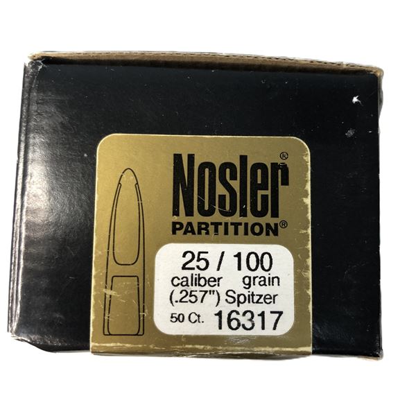 25 Cal BULLETS - Nosler 50 Ct NIB