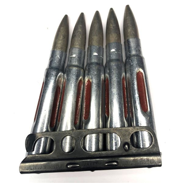 MK VI Drill Rounds On Clip - Canadian WW1-WW2 Era