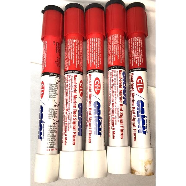 Red Handheld Marine FLARES x5