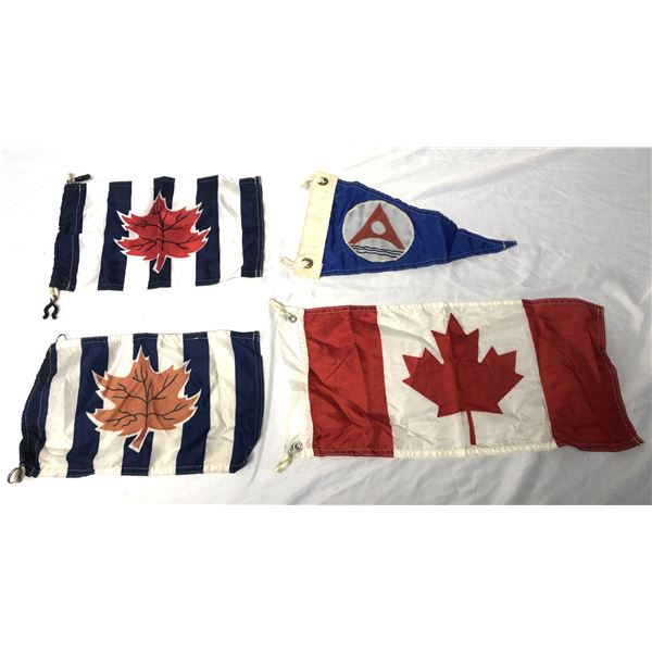 Vintage CANADIAN Mini Flags x4