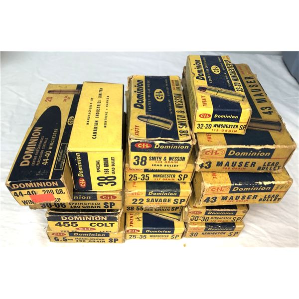 Empty Dominion AMMO Box Vintage Lot - Collectible