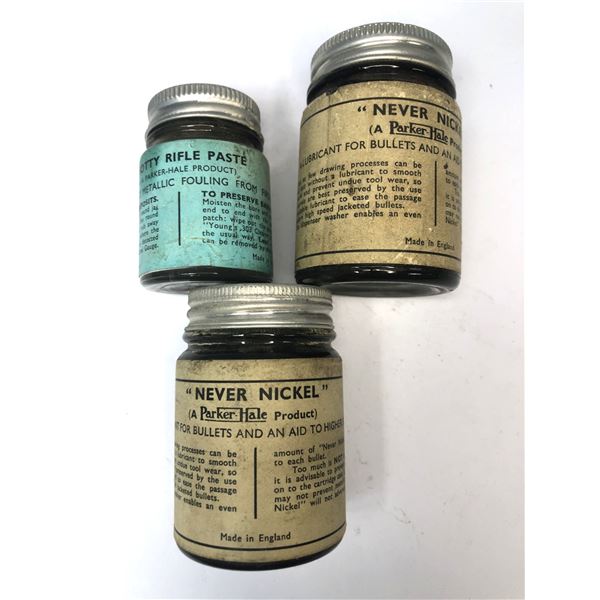 Vintage GUN Lube & Putty Bottles x3