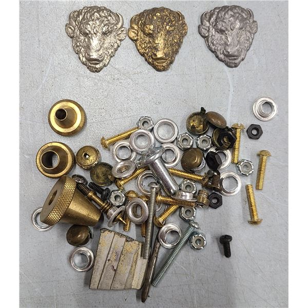 Cast Bison Head x 3 Plus Misc Lot of Items as Shown