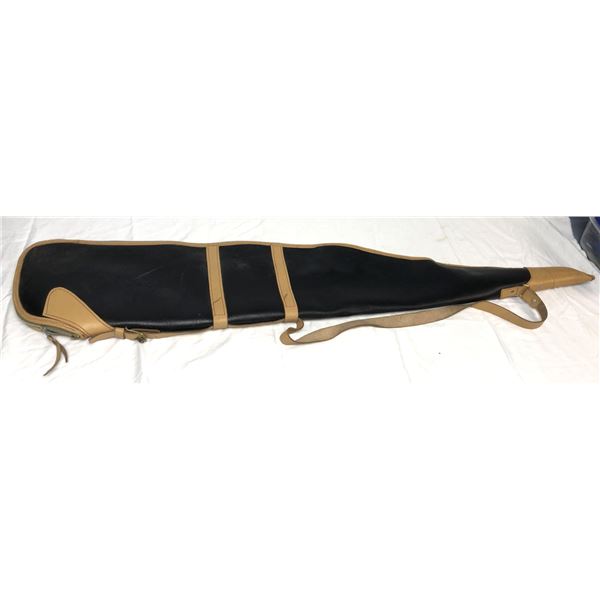 Leather Gun Bag - Black and Tan 46 Inches