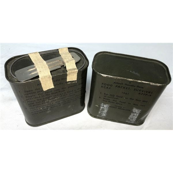 RCAF 1961 Food Ration Tins x2