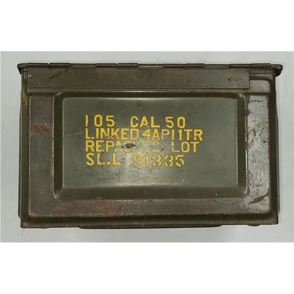 50 Cal Linked Metal Vintage Ammo Can US Military