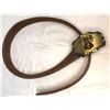 Image 1 : Tooled Leather Belt w/ Metal RAM Buckle