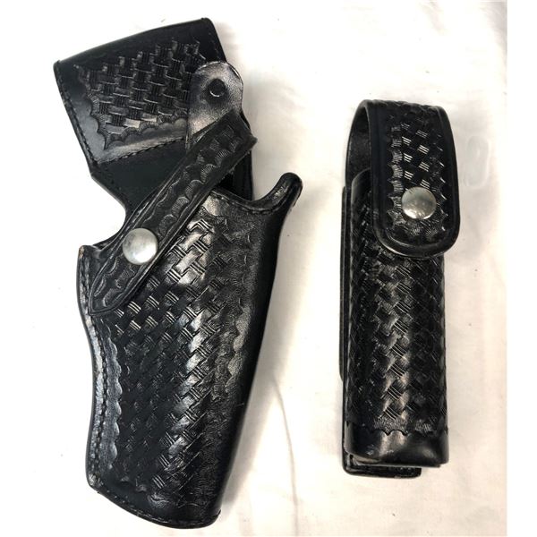 Leather Duty Holster & Baton Pouch - Bianchi SW