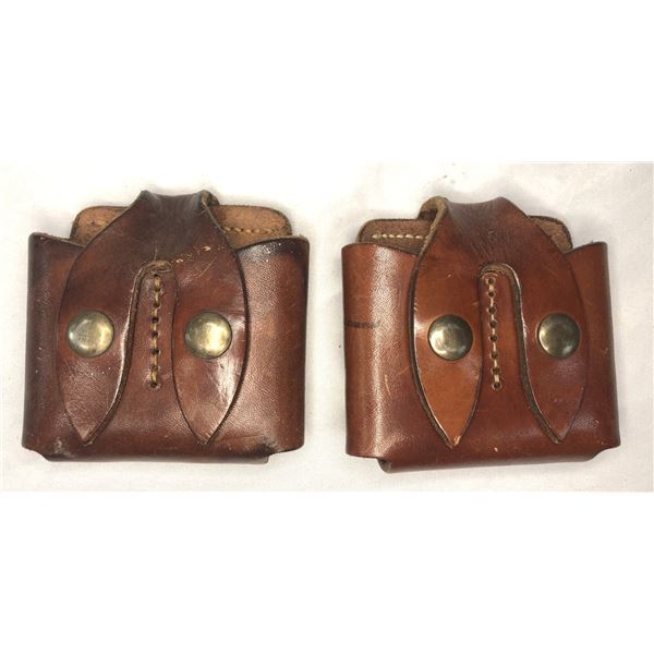 Leather Double Handgun MAG POUCH LOT x2