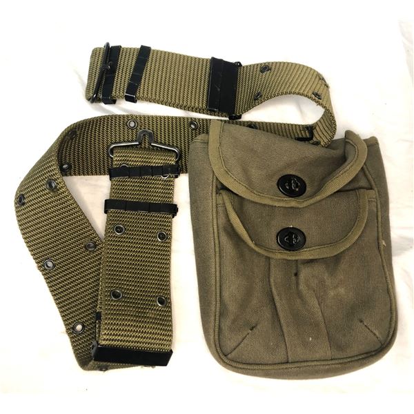 Cotton Ammo Pouch & Military Belt - 36 Inch