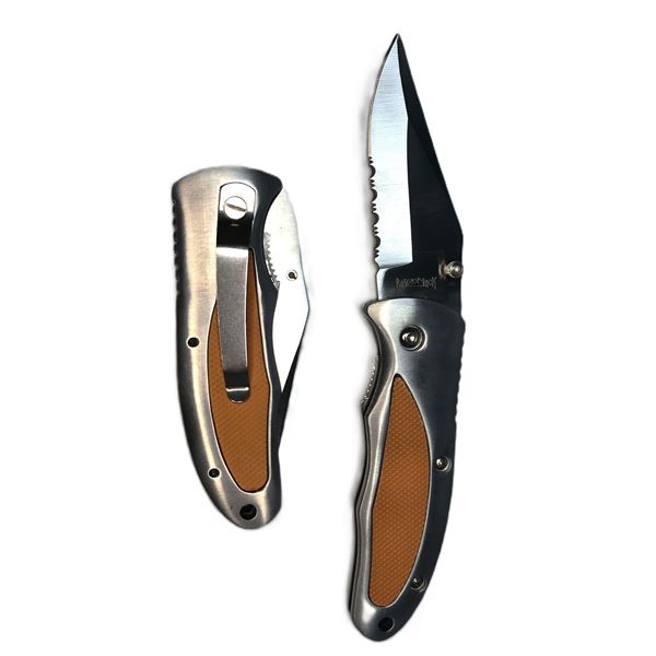 Folding Serrated Blade Knives LOT x2