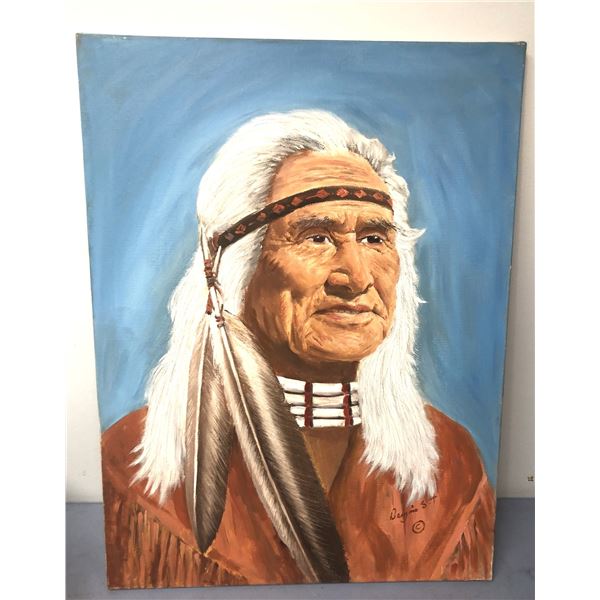 First Nations Native Painting On Canvas