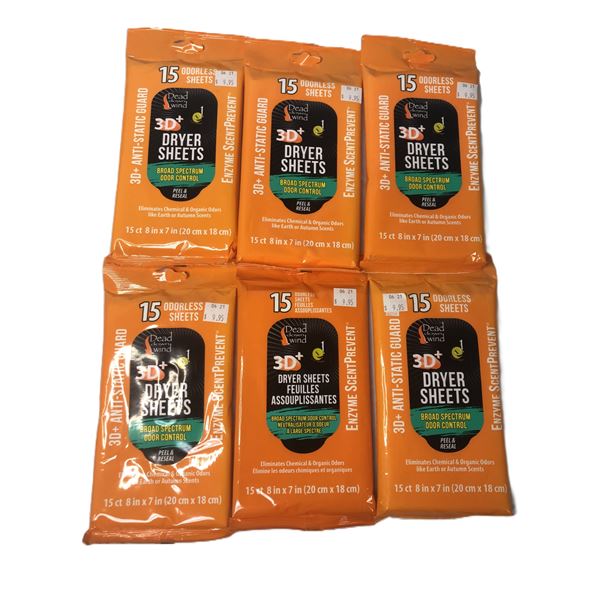 Dead Down Wind DRYER Sheets x6 PACKS