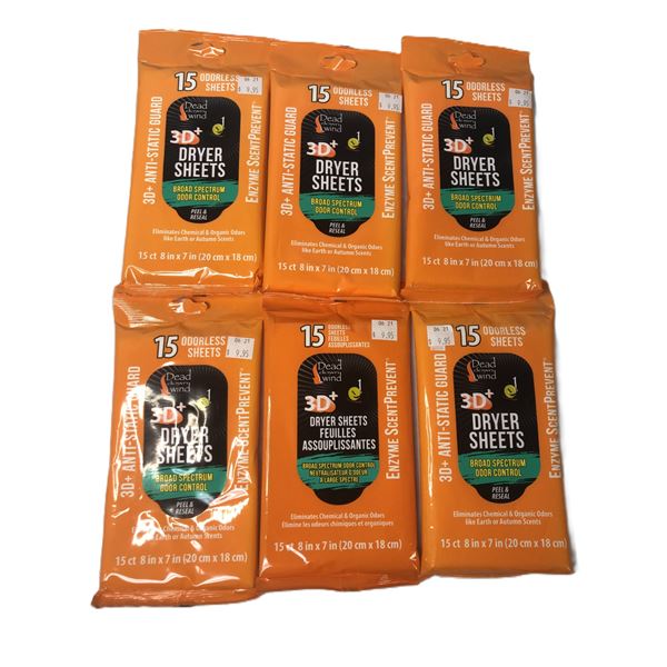 Dead Down Wind DRYER Sheets x6 PACKS