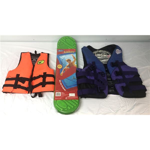 Lifevest & Subskate Underwater Skateboard LOT