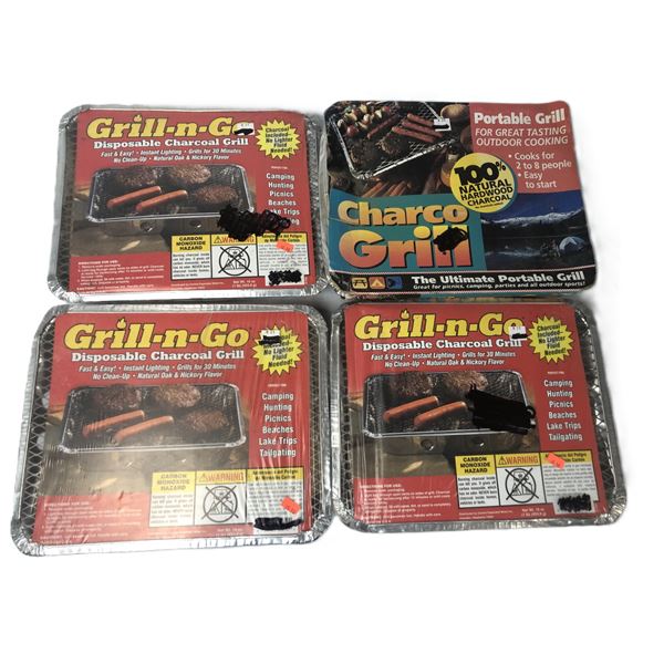 Charcoal Disposable GRILLS x4