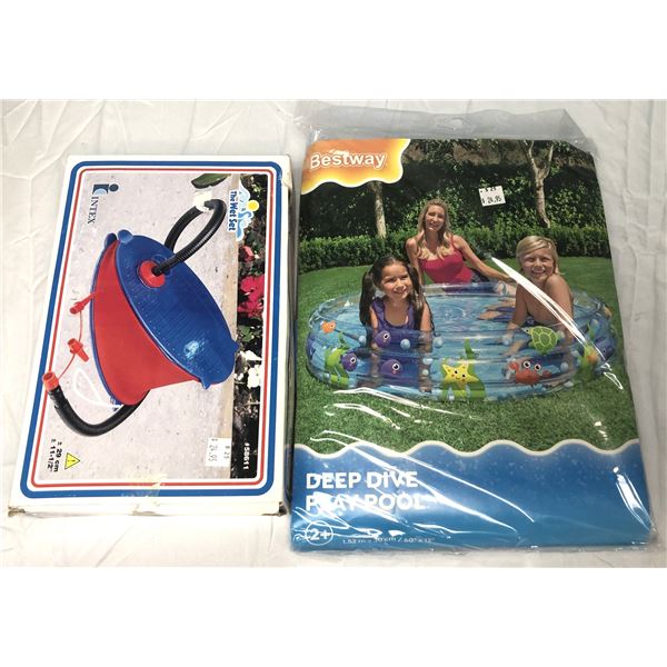 Foot Pump & Inflatable Play Pool - NEW
