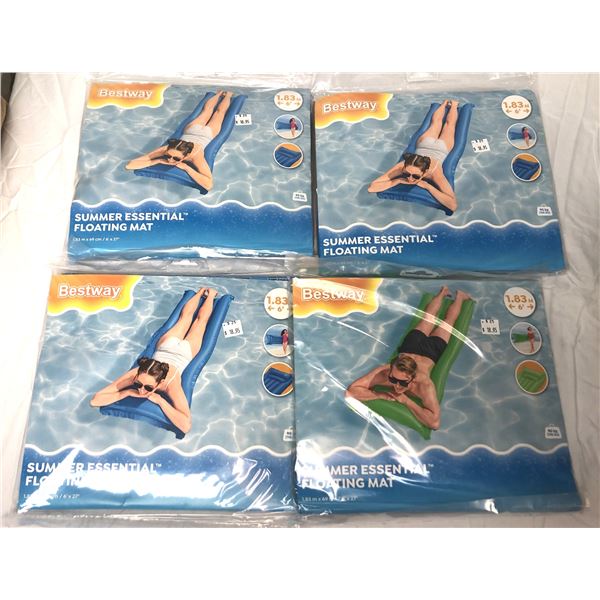Inflatable Floating Pool Mats x4 - NEW