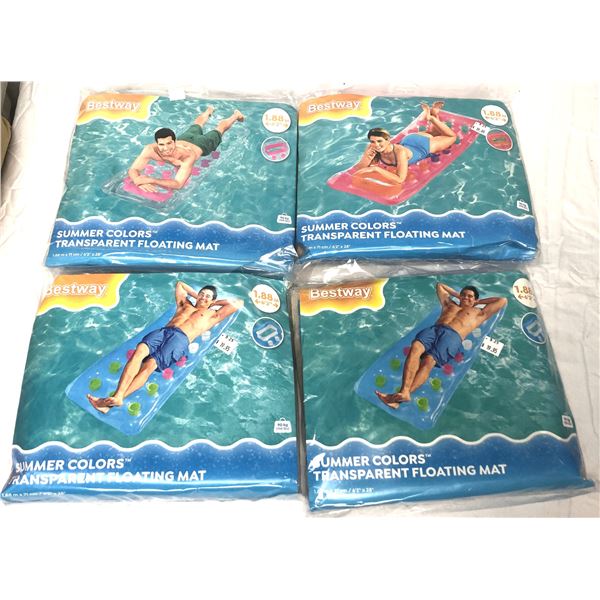 Inflatable Floating Pool Mats x4 - NEW