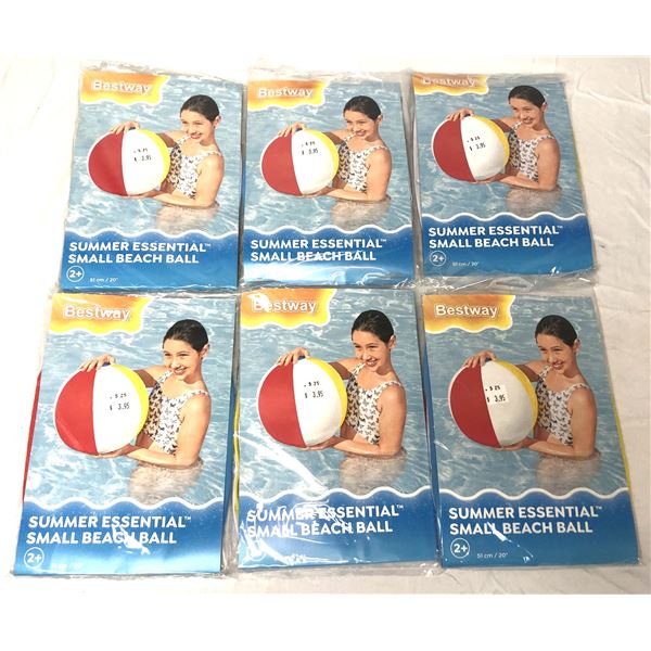 Inflatable Small Beach Ball Lot x6 - NEW