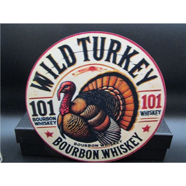 Wild Turkey Metal Sign Approx. 8" x 8"