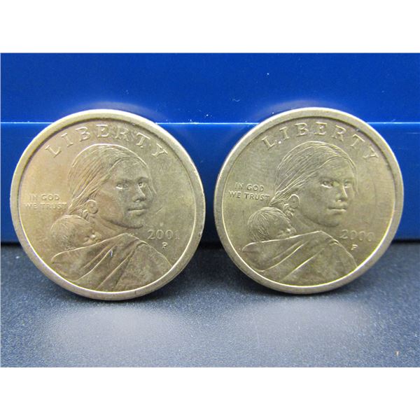 2000P, 2000D UNC Sacagawea Golden Dollars