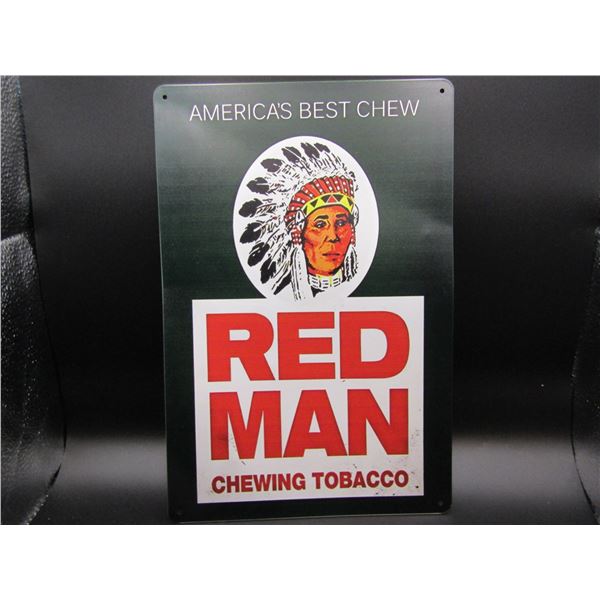 Red Man Metal Sign Approx. 12 x 8