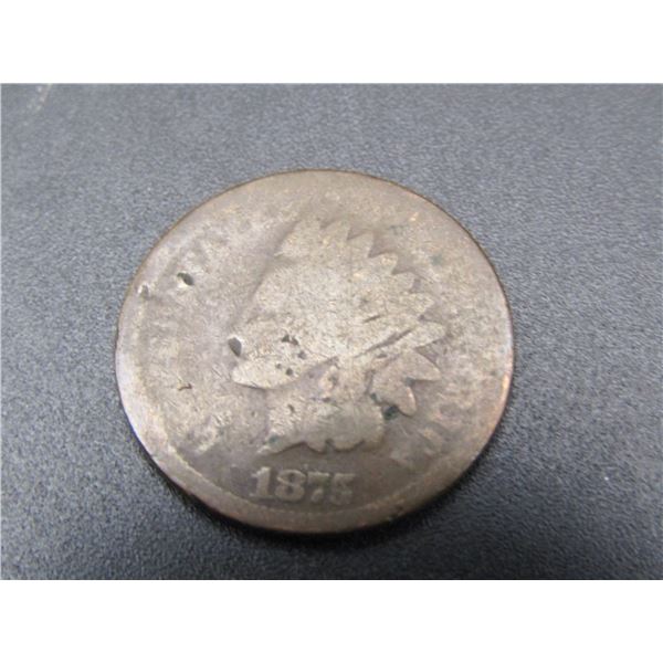 1875 SEMI KEY Indian Head Cent, Low Mintage