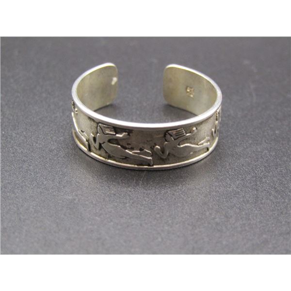 Vintage Flying Goddess Sterling Silver Adjustable Size Ring