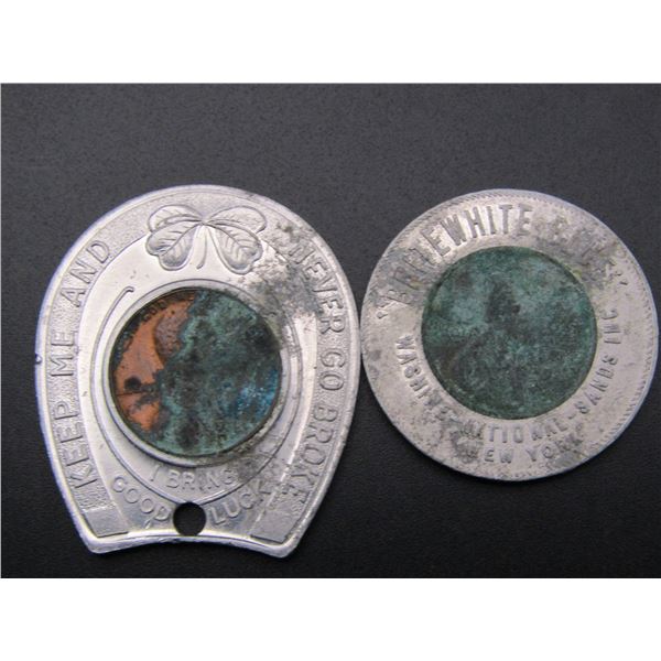 2 Good Luck Encased Lincoln Cents