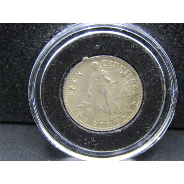 1945-D Philippines Silver 10 Cetavos, Tough WWII Era