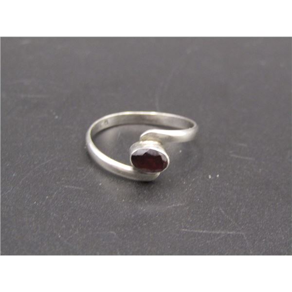 Vintage Sterling Silver Ruby Like Ring, Size 6.5
