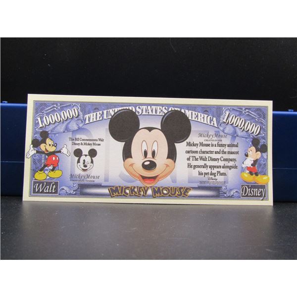 Mickey Mouse Disney 1 Million Dollar Novelty Note