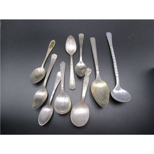 9 Various Pieces of Sterling Silver/Plated Spoons