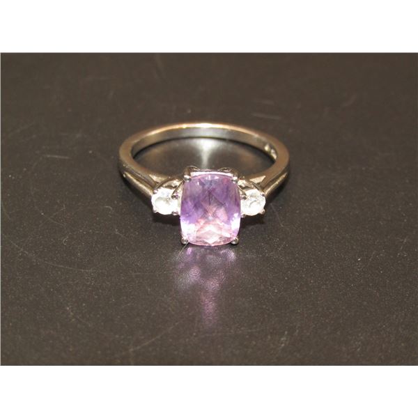 Vintage Sterling Silver Amethyst Ring, Size 8